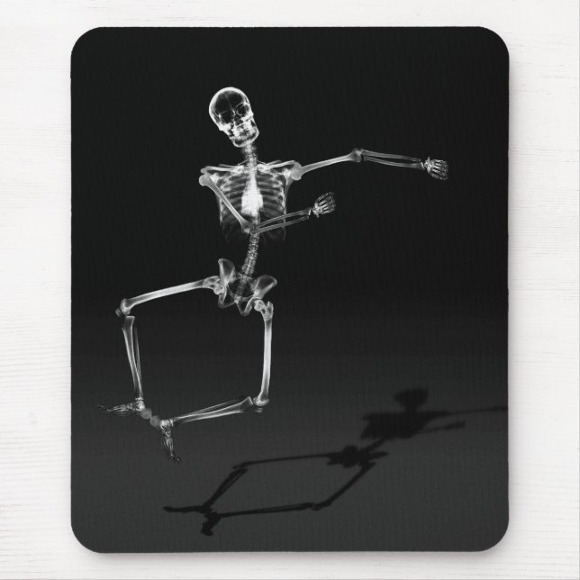 X-RAY SKELETON JOY LEAP - BLACK & WHITE MOUSE MAT (Front)