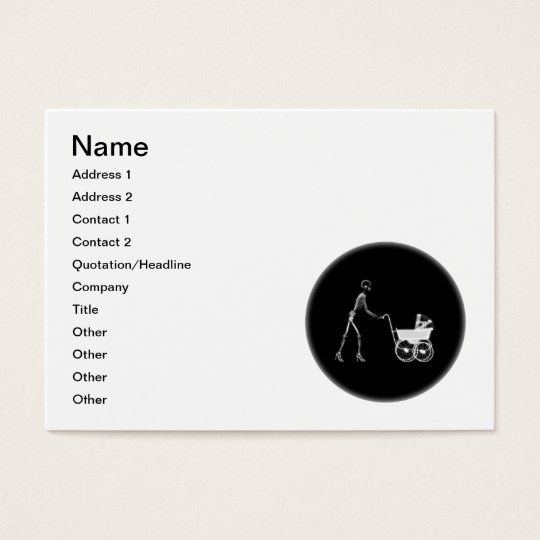 X-Ray Skeleton Mum & Baby - Original B&W Business Card