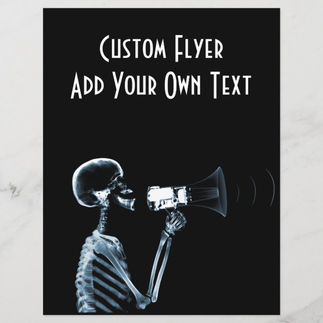 X-RAY SKELETON ON MEGAPHONE - BLUE FLYER (Front)