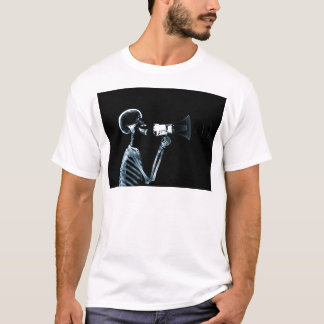 X-RAY SKELETON ON MEGAPHONE - BLUE T-Shirt