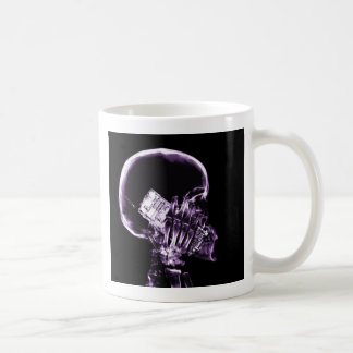 X-RAY SKELETON ON PHONE - PURPLE COFFEE MUG