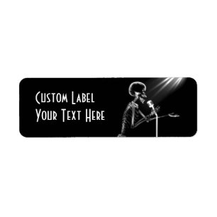 X-RAY SKELETON SINGING ON RETRO MIC - B&W