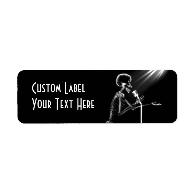 X-RAY SKELETON SINGING ON RETRO MIC - B&W (Front)