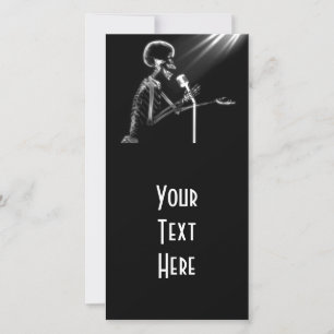 X-RAY SKELETON SINGING ON RETRO MIC - B&W