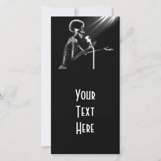 X-RAY SKELETON SINGING ON RETRO MIC - B&W