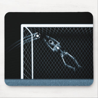 X-RAY SKELETON SOCCER GOALIE BLUE MOUSE MAT