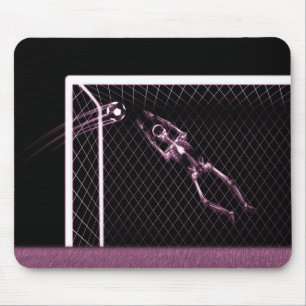 X-RAY SKELETON SOCCER GOALIE PINK MOUSE MAT