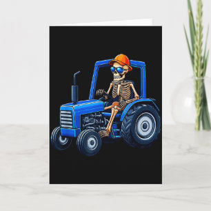 X-ray Skeleton Sungles Driving Tractor Valentine H Card