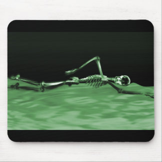 X-Ray Skeleton Swimming - Green Mouse Mat