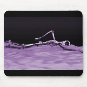 X-Ray Skeleton Swimming - Purple Mouse Mat