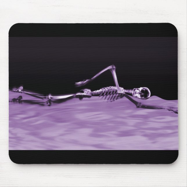 X-Ray Skeleton Swimming - Purple Mouse Mat (Front)