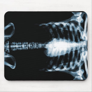 X-RAY SKELETON TORSO RIBS - BLUE MOUSE MAT