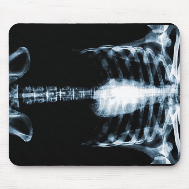 X-RAY SKELETON TORSO RIBS - BLUE MOUSE MAT (Front)