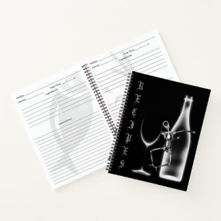 X-Ray Skeleton Wine Bottle Recipe Book - B&W