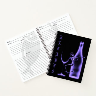 X-Ray Skeleton Wine Bottle Recipe Book - Indigo