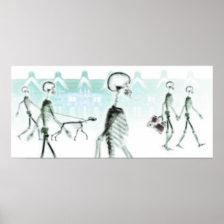 X-Ray Skeletons Afternoon Stroll Poster
