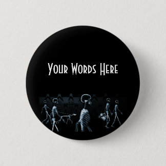 X-Ray Skeletons Midnight Stroll Black Blue 6 Cm Round Badge