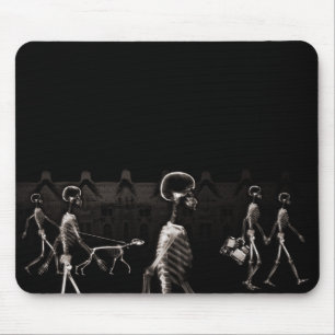 X-Ray Skeletons Midnight Stroll Black Sepia Mouse Mat