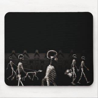 X-Ray Skeletons Midnight Stroll Black Sepia Mouse Mat