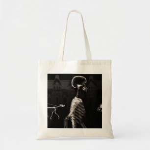 X-Ray Skeletons Midnight Stroll Black Sepia Tote Bag