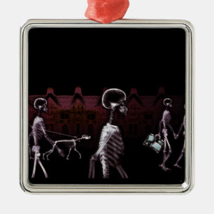 X-Ray Skeletons Midnight Stroll - Original Metal Tree Decoration