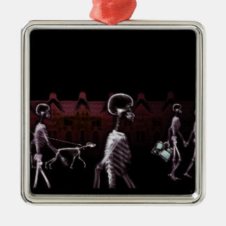 X-Ray Skeletons Midnight Stroll - Original Metal Tree Decoration