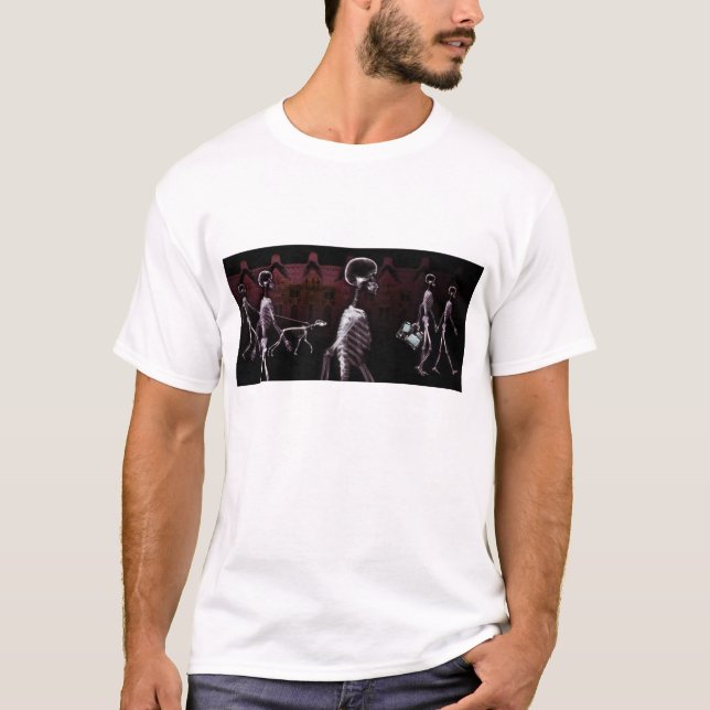 X-Ray Skeletons Midnight Stroll T-Shirt (Front)