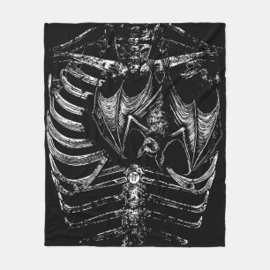 X-Ray Skelett Korpus mit Fledermaus Fleece Blanket