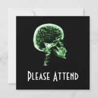 X-RAY SKULL BRAIN - GREEN