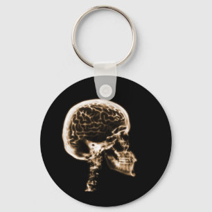 X-RAY SKULL BRAIN - ORANGE KEY RING