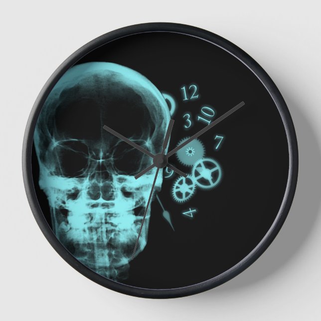 X-Ray Skull & Clock Parts - Teal (Front)