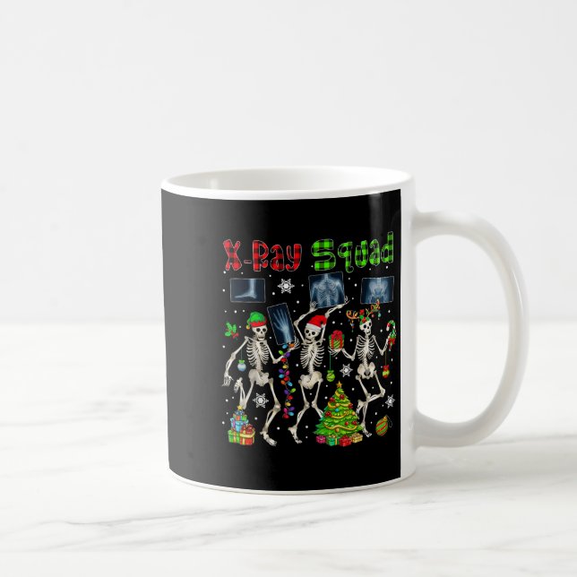 X-ray Squad Xmas Three Santa Reindeer Elf X-ray Sk Coffee Mug (Right)