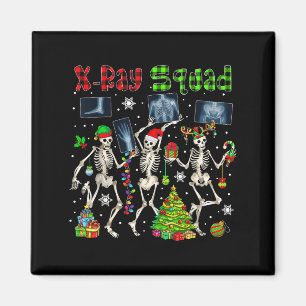 X-ray Squad Xmas Three Santa Reindeer Elf X-ray Sk Magnet
