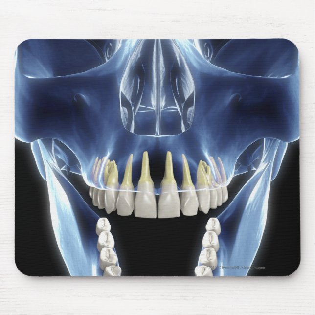 X-ray style look at human teeth mouse mat (Front)