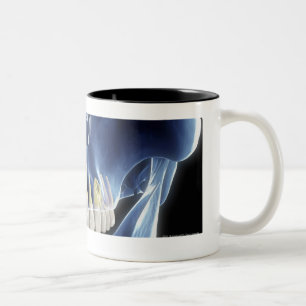X-ray style look at human teeth Two-Tone coffee mug