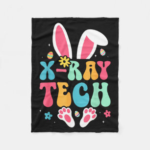 X-Ray Tech Bunny Eggs Radiology Easter Day Fleece Blanket