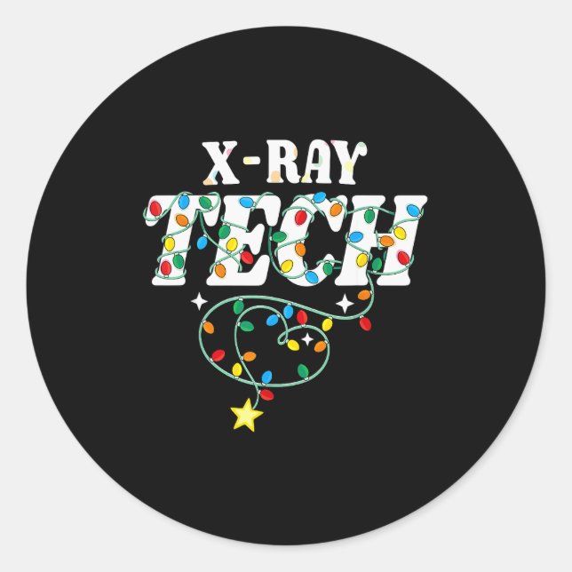 X-ray Tech Christmas Radiologic Technologist Techs Classic Round Sticker (Front)