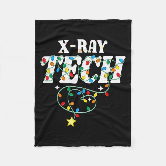 X-ray Tech Christmas Radiologic Technologist Techs Fleece Blanket (Front)