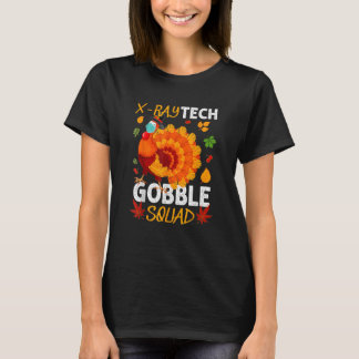X Ray Tech Gobble Squad Turkey Face Mask Thanksgiv T-Shirt