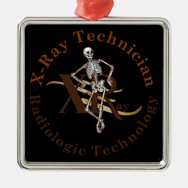 X Ray Technician Circle Brown Metal Tree Decoration (Front)