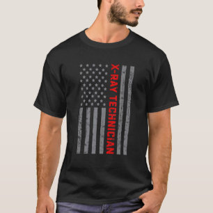 X ray Technician Vintage US Flag For Men Dad T-Shirt