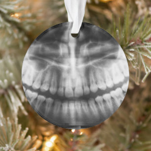 X-Ray Teeth Mouth Smile Black and White Ornament