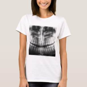 X-Ray Teeth Mouth Smile Black and White T-Shirt