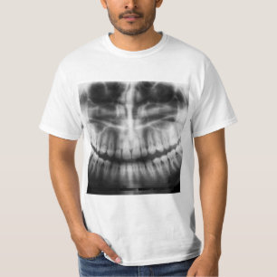 X-Ray Teeth Mouth Smile Black and White T-Shirt