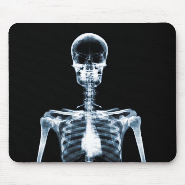 X-Ray Vision Blue Single Skeleton Mouse Mat (Front)