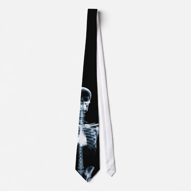 X-Ray Vision Blue Single Skeleton Neck Tie (Front)