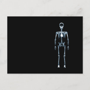X-Ray Vision Blue Single Skeleton Postcard
