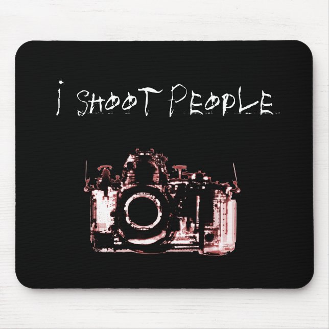 X-RAY VISION CAMERA BLACK RED - I Shoot People Mouse Mat (Front)