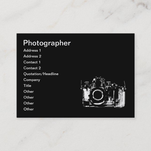 X-RAY VISION CAMERA - BLACK & WHITE BUSINESS CARD (Front)