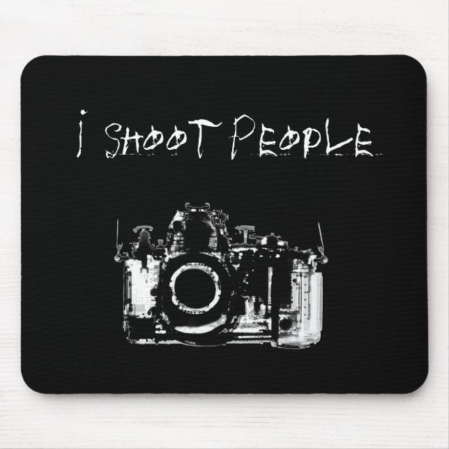 X-RAY VISION CAMERA BLACK WHITE - I Shoot People Mouse Mat (Front)